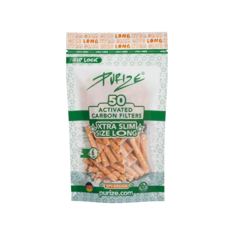 Filtros de Carbón Activado Purize XTRA SLIM SIZE LONG - Bolsa de 50 unidades